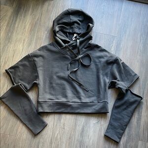 ALO Yoga Dark Gray Women's Cropped Hoodie